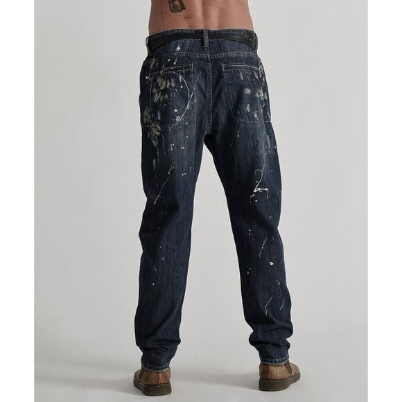 Man x One Teaspoon Cowboy Mr Golds Relaxed Tapered Jeans Size 32R - Picture 9 of 9